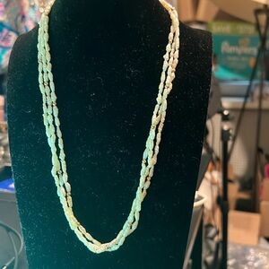 Euc: 14k gold rice pearl jewelry 3 layer  necklace